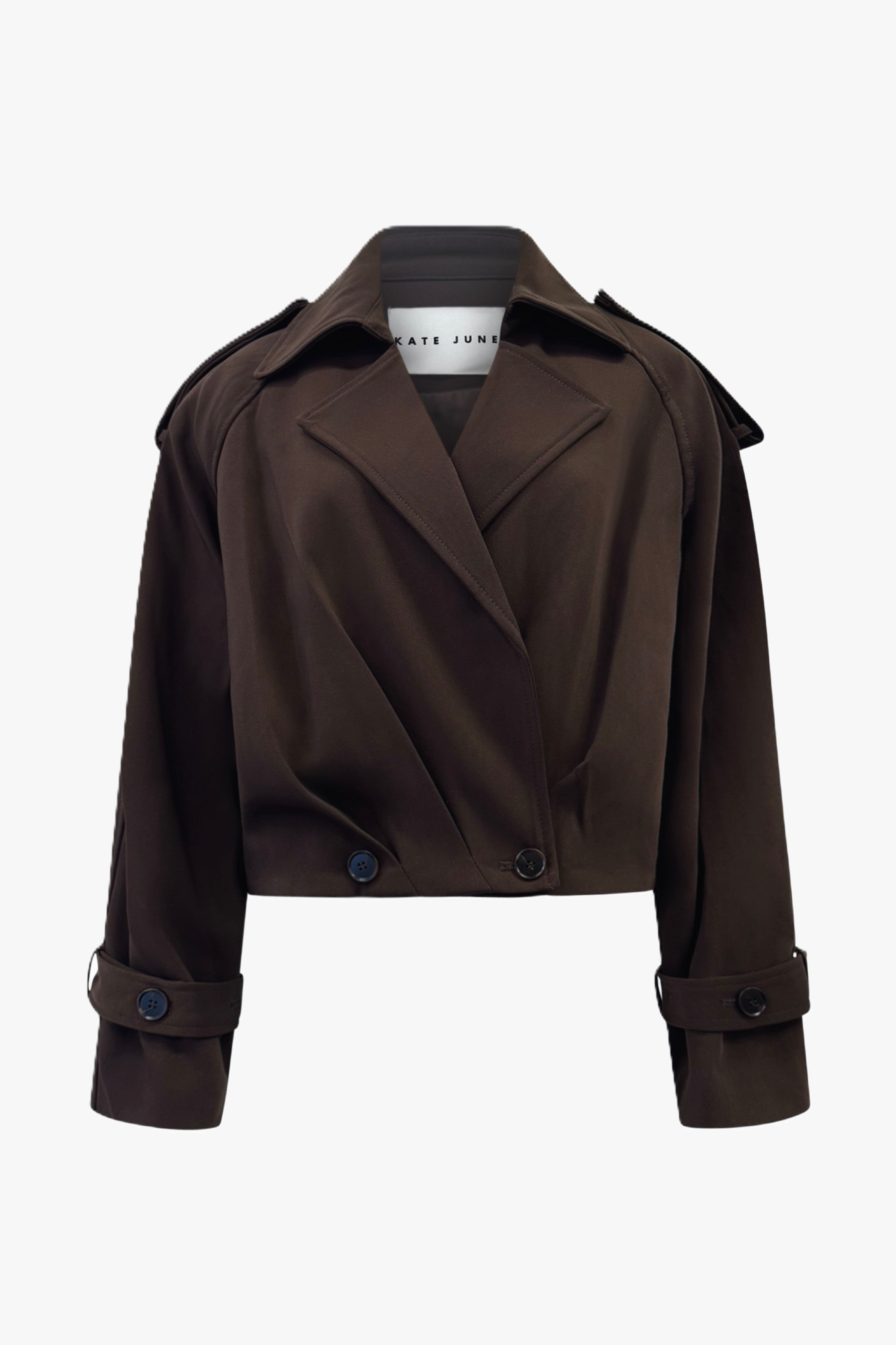 Classic cropped jacket choco brown women