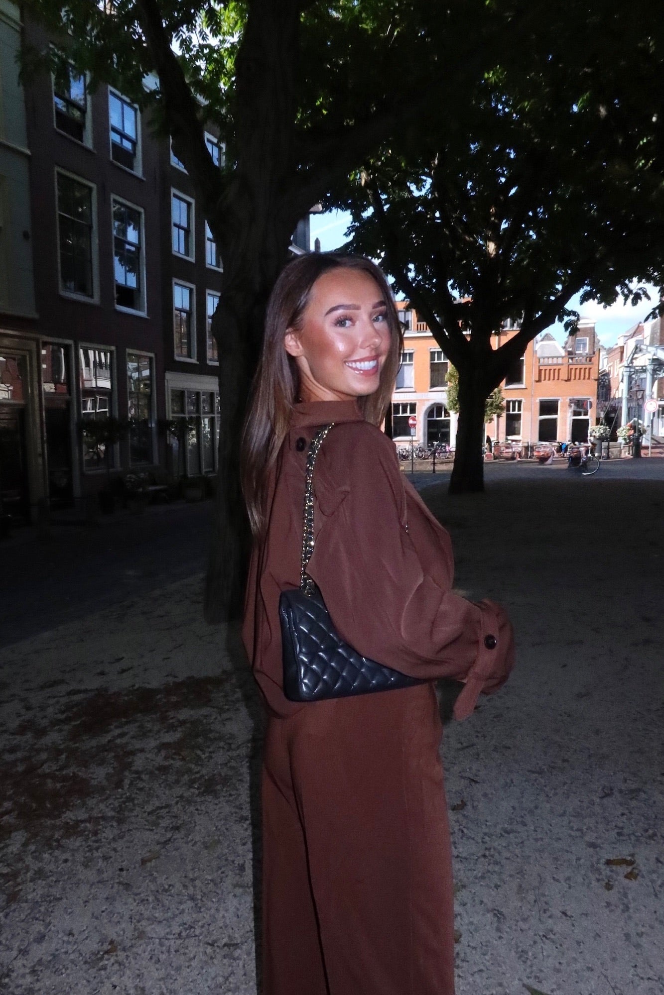 Classy co-ord choco brown women