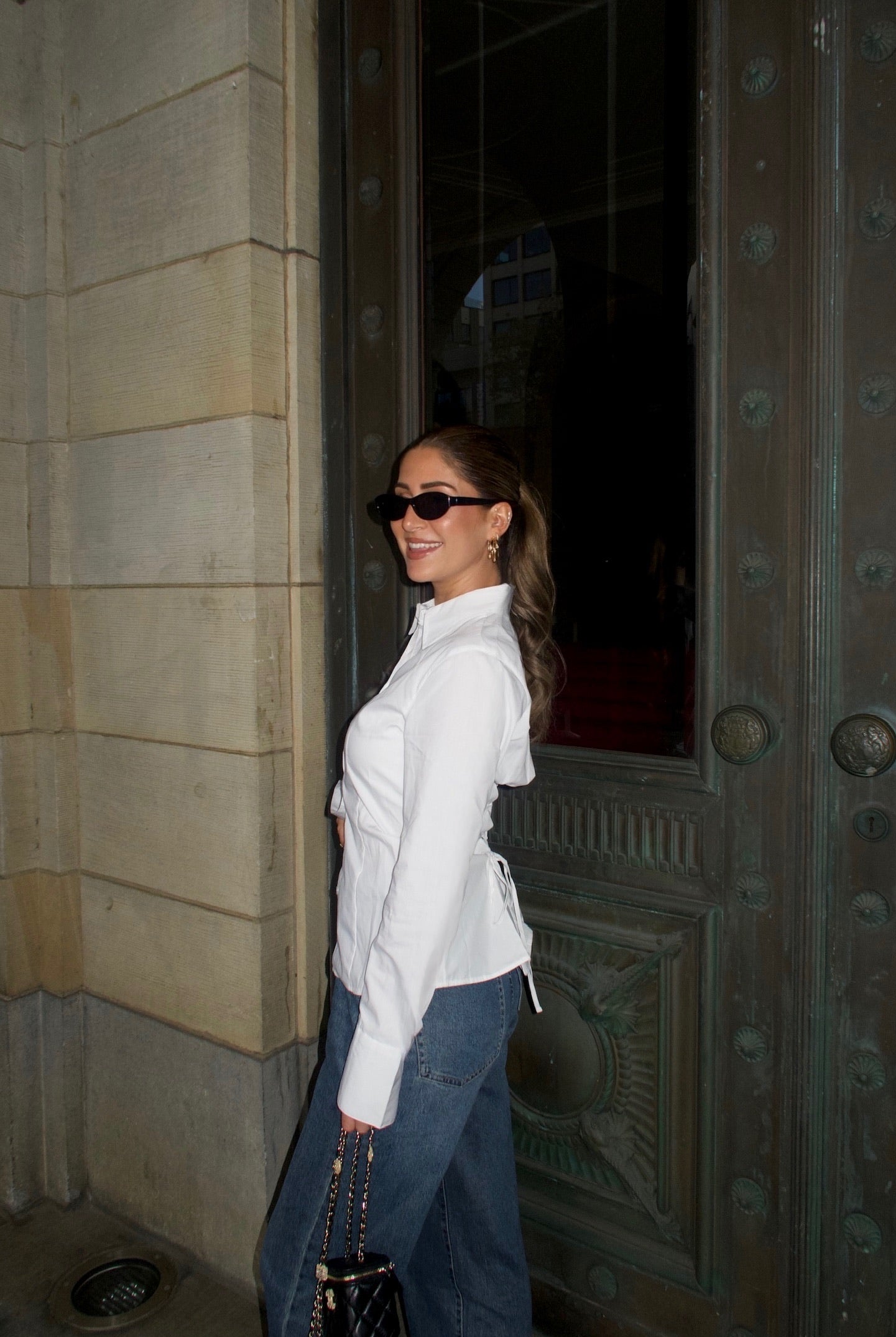 Fitted strap blouse off-white women