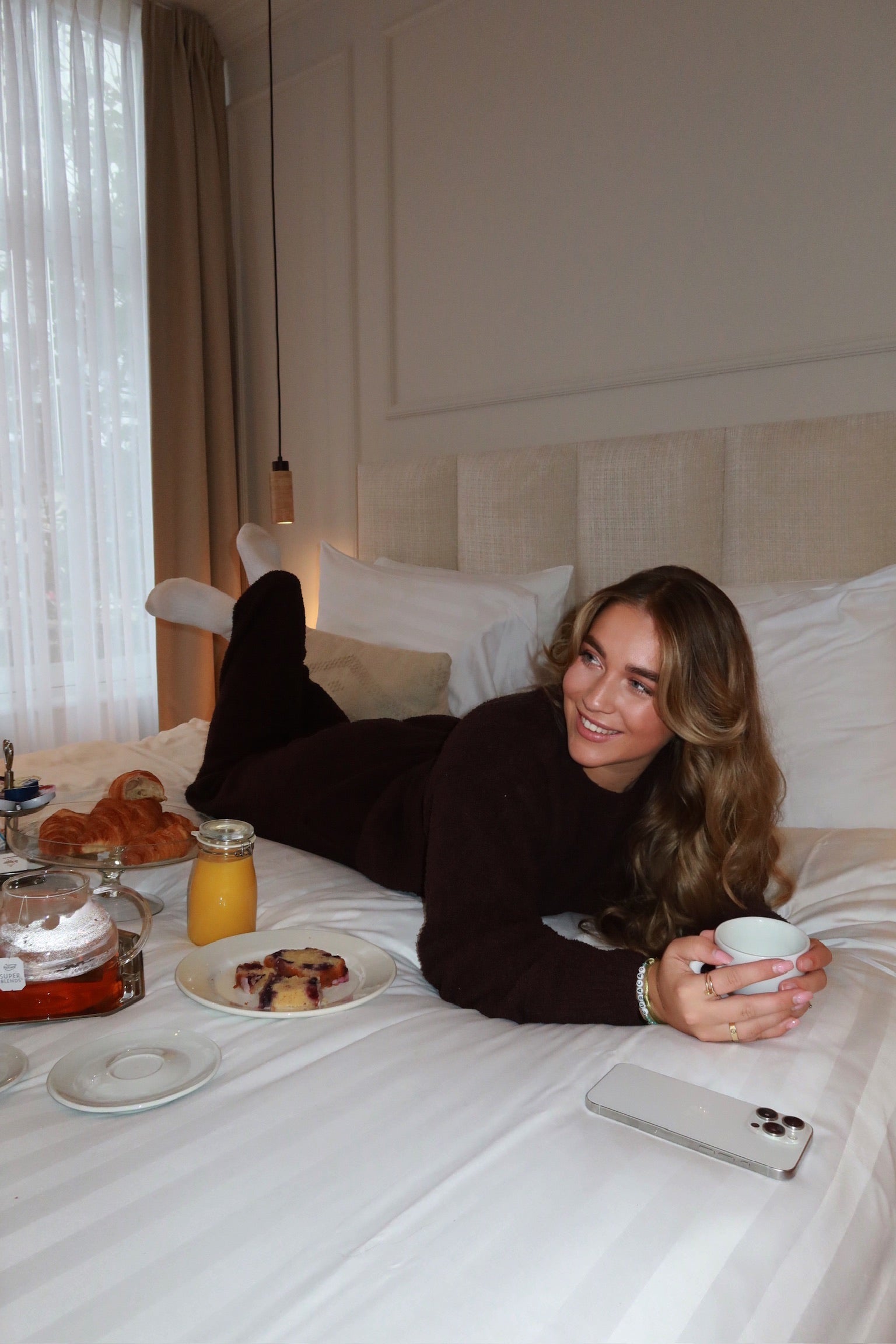 fluffy lounge coord choco brown women