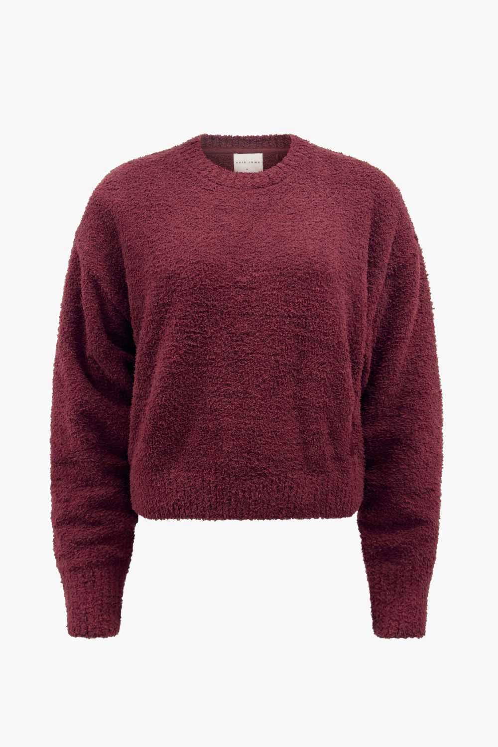 fluffy lounge pull burgundy women