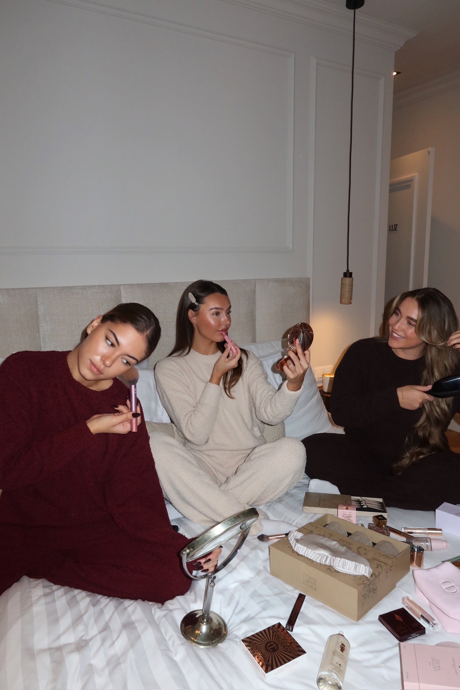 fluffy wide leg pants burgundy women