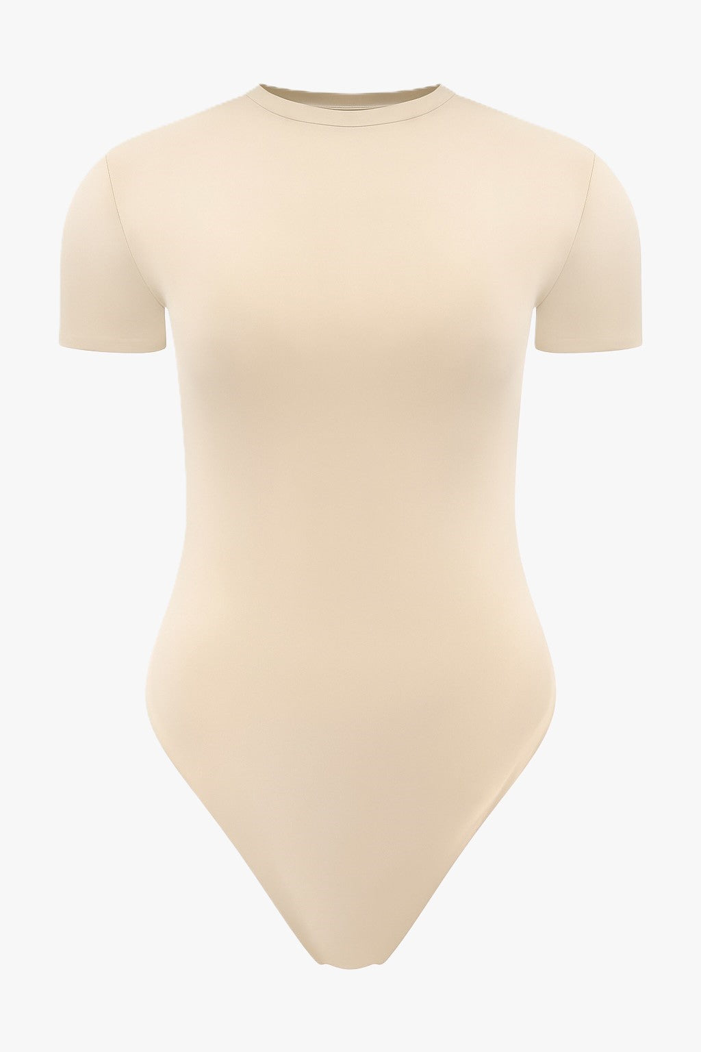 Short sleeve collar body beige women