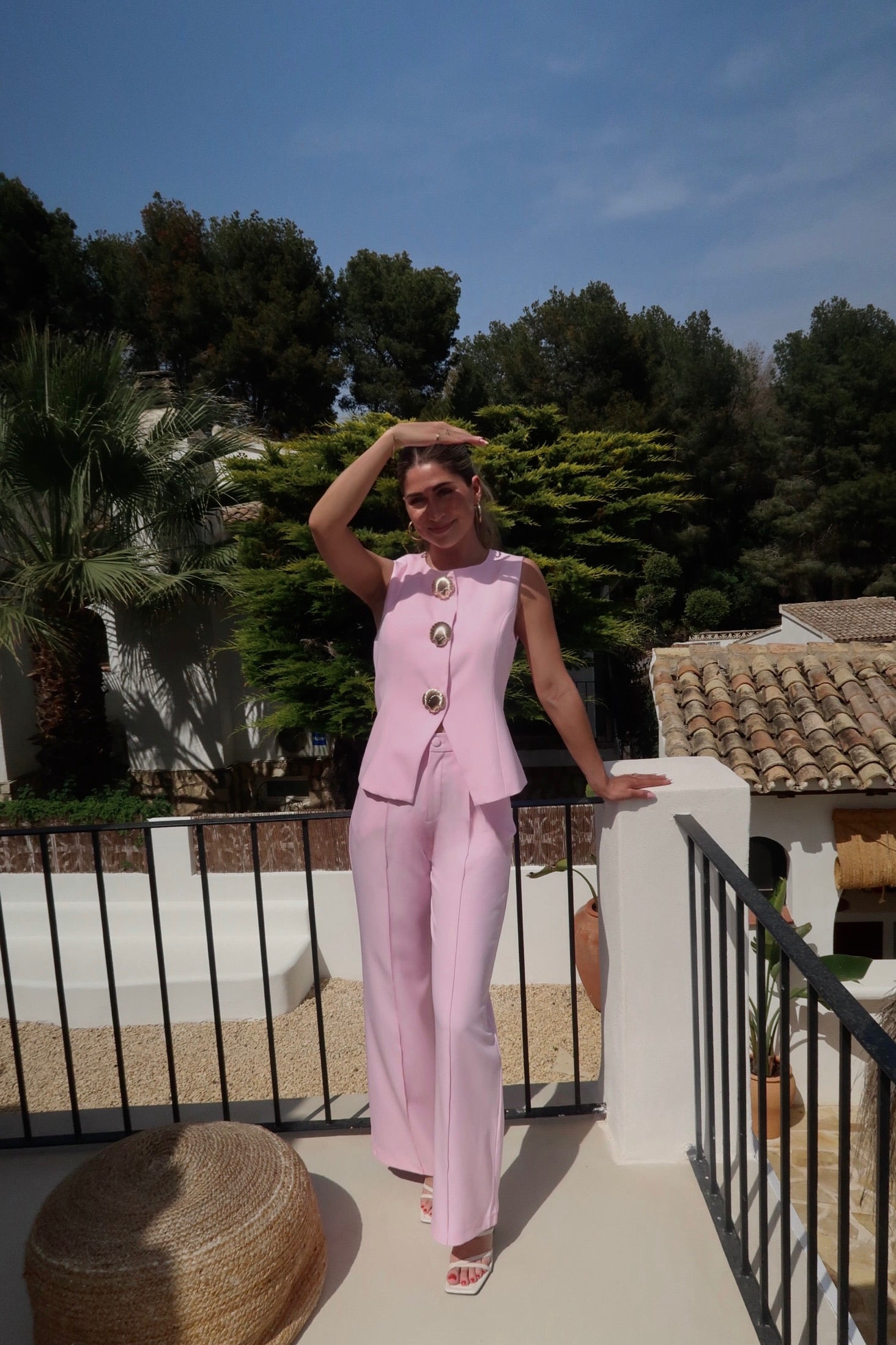 Summer co-ord set light pink women