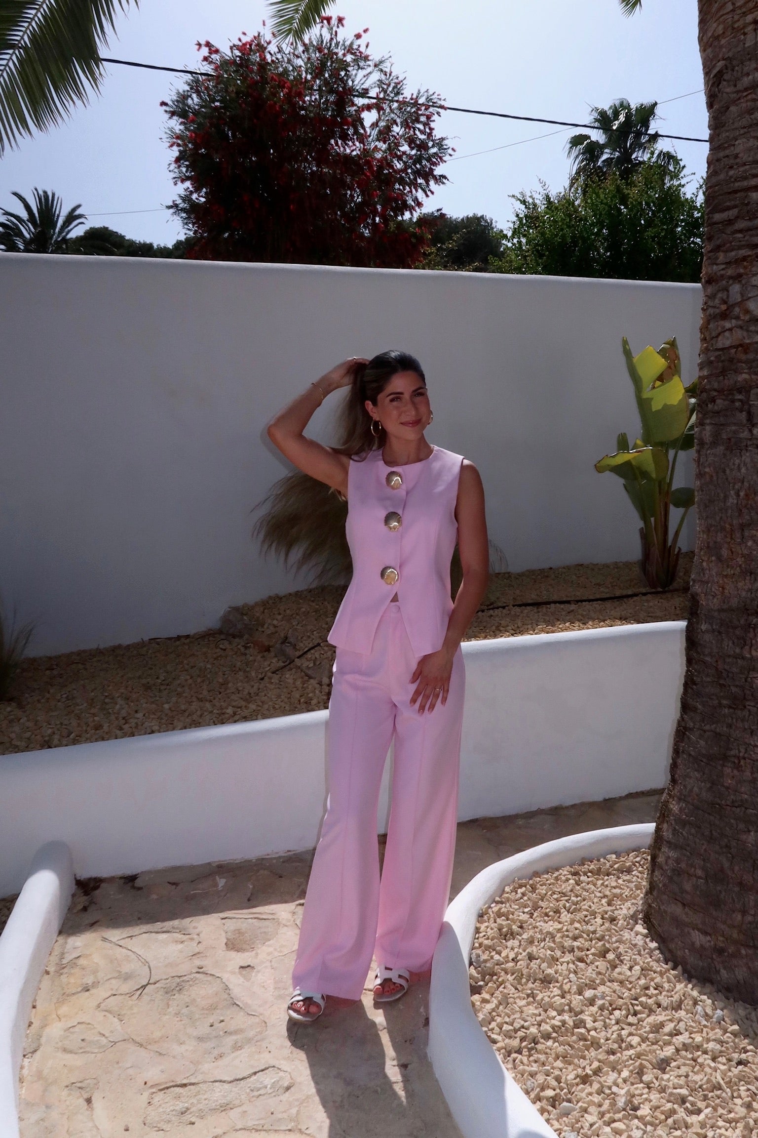 Summer co-ord set light pink women