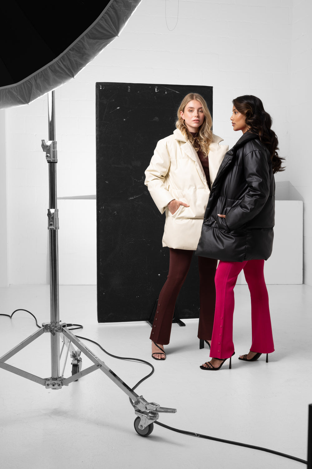 PU winter coat black Women