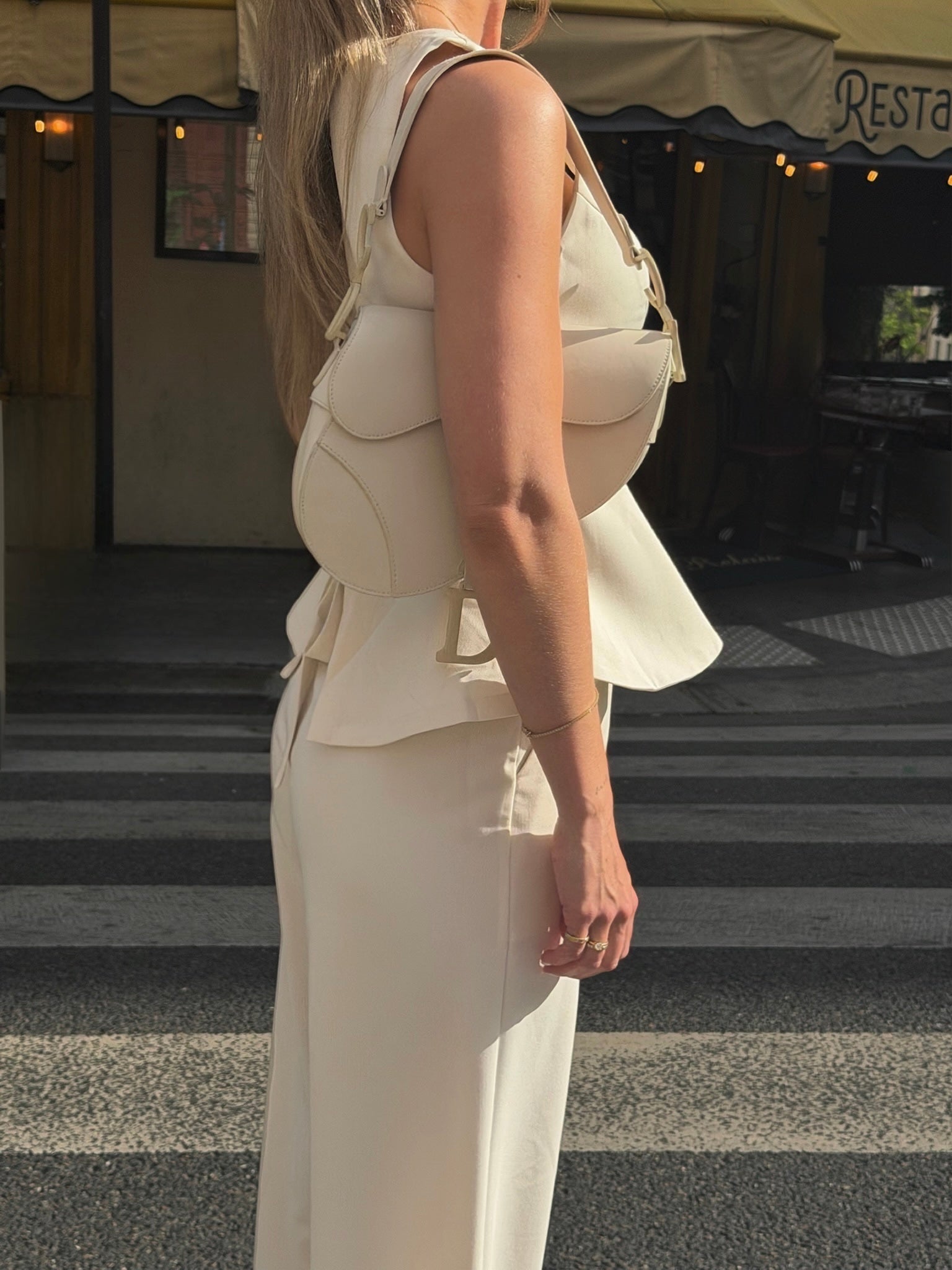 THE CLASSIC BOW TOP & SUIT PANTS CRÈME women — KATE JUNE