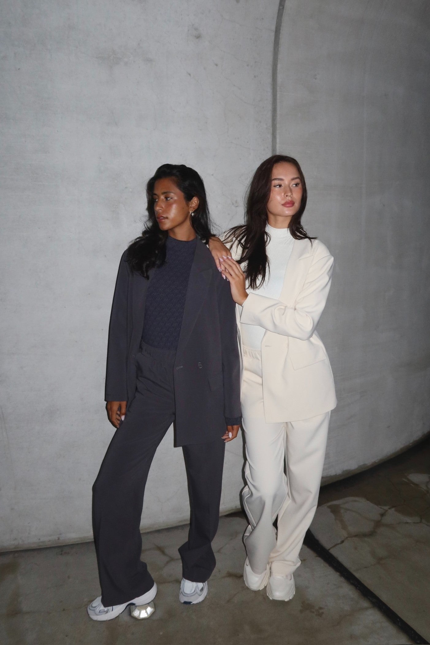 Co-ord set blazer suitpants kit dark grey women