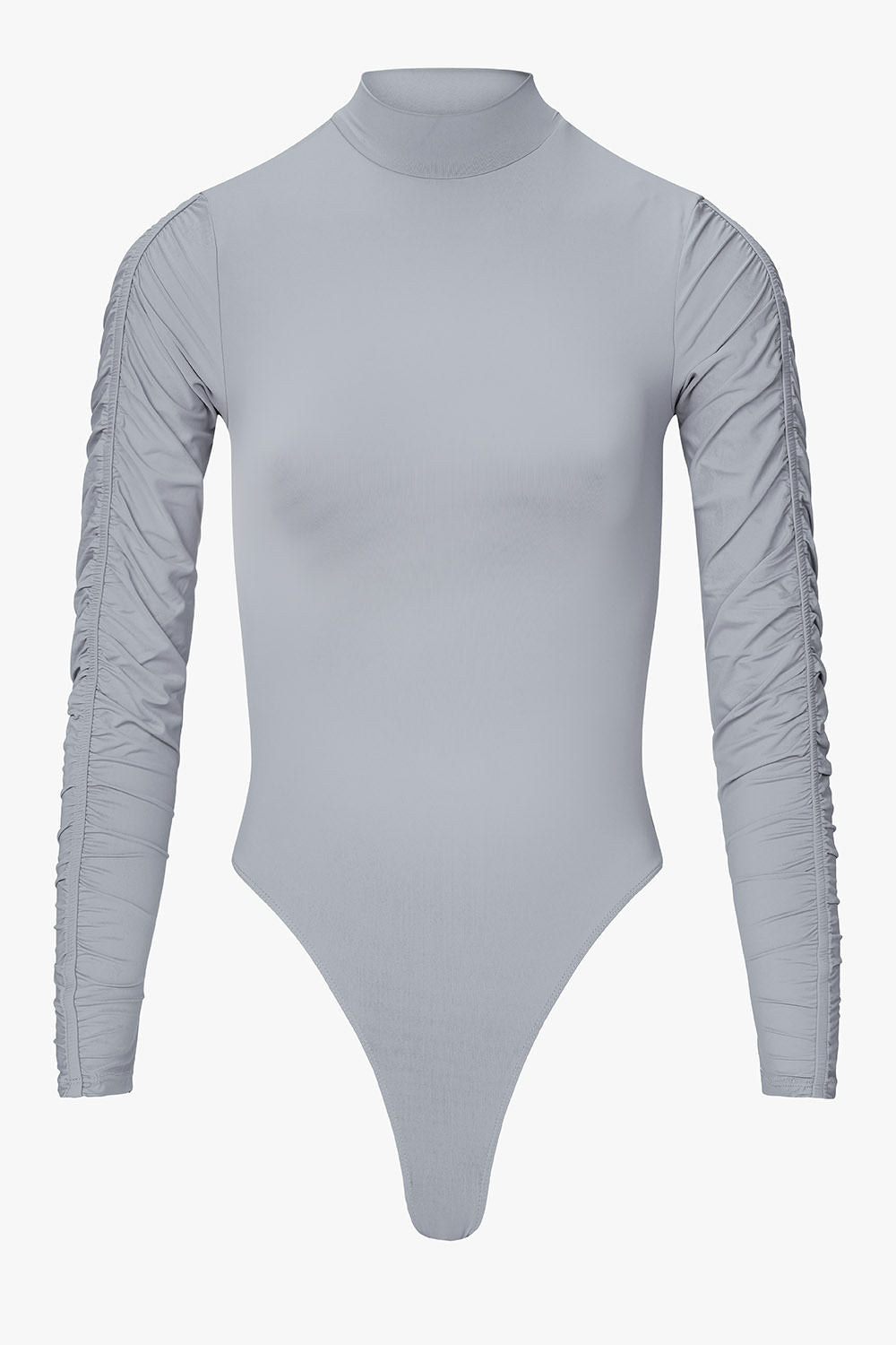 Gathered longsleeve body blue gray women