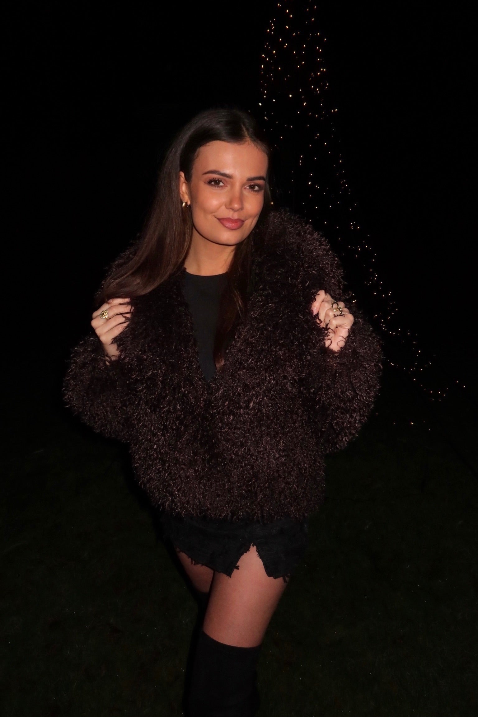 THE HAIRY FUR COAT DARK BROWN women — KATE JUNE
