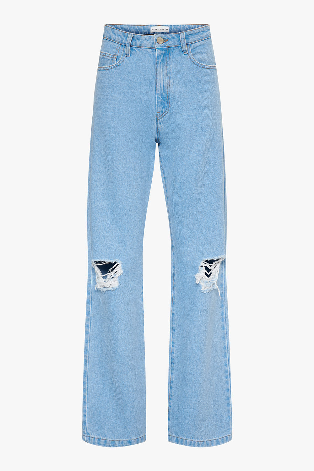 Straight leg jeans damaged women