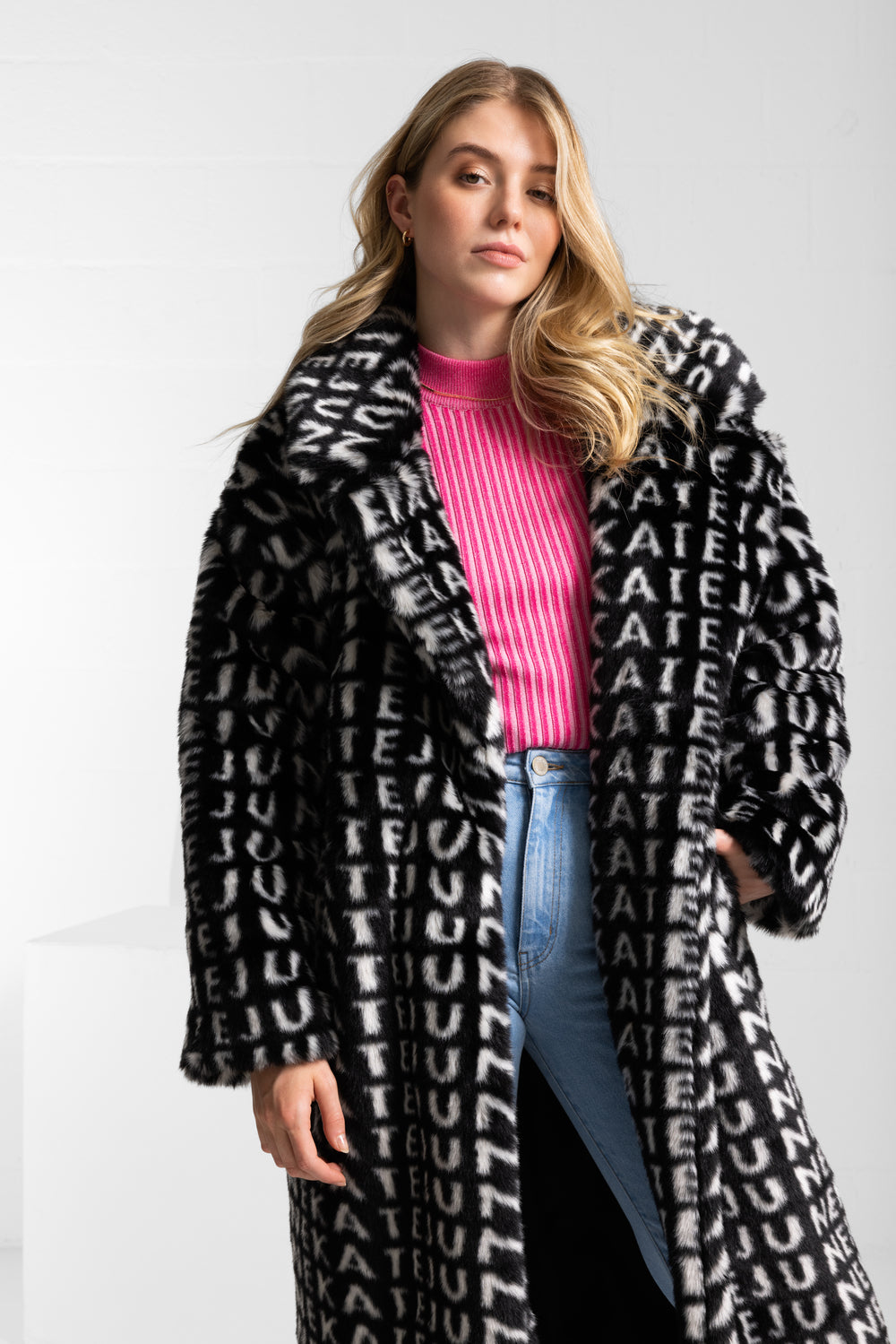 Fur coat black