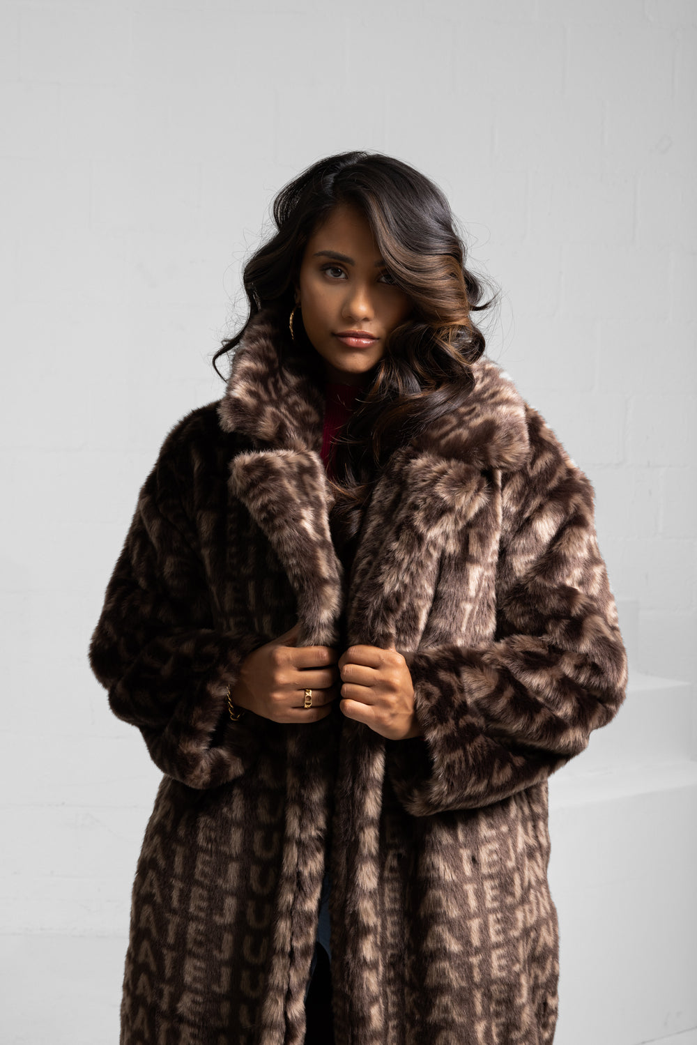 Fur coat brown