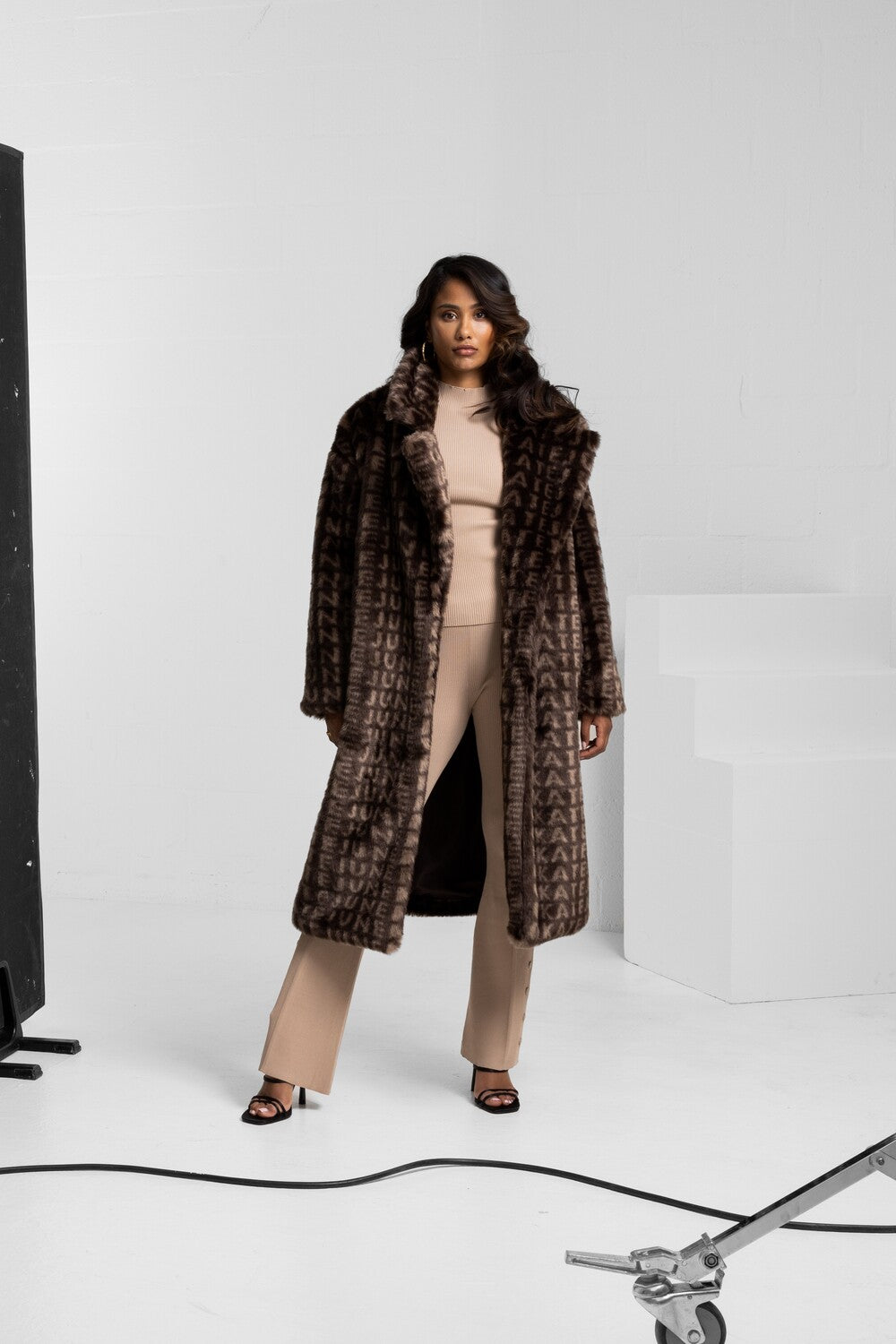 Fur coat brown