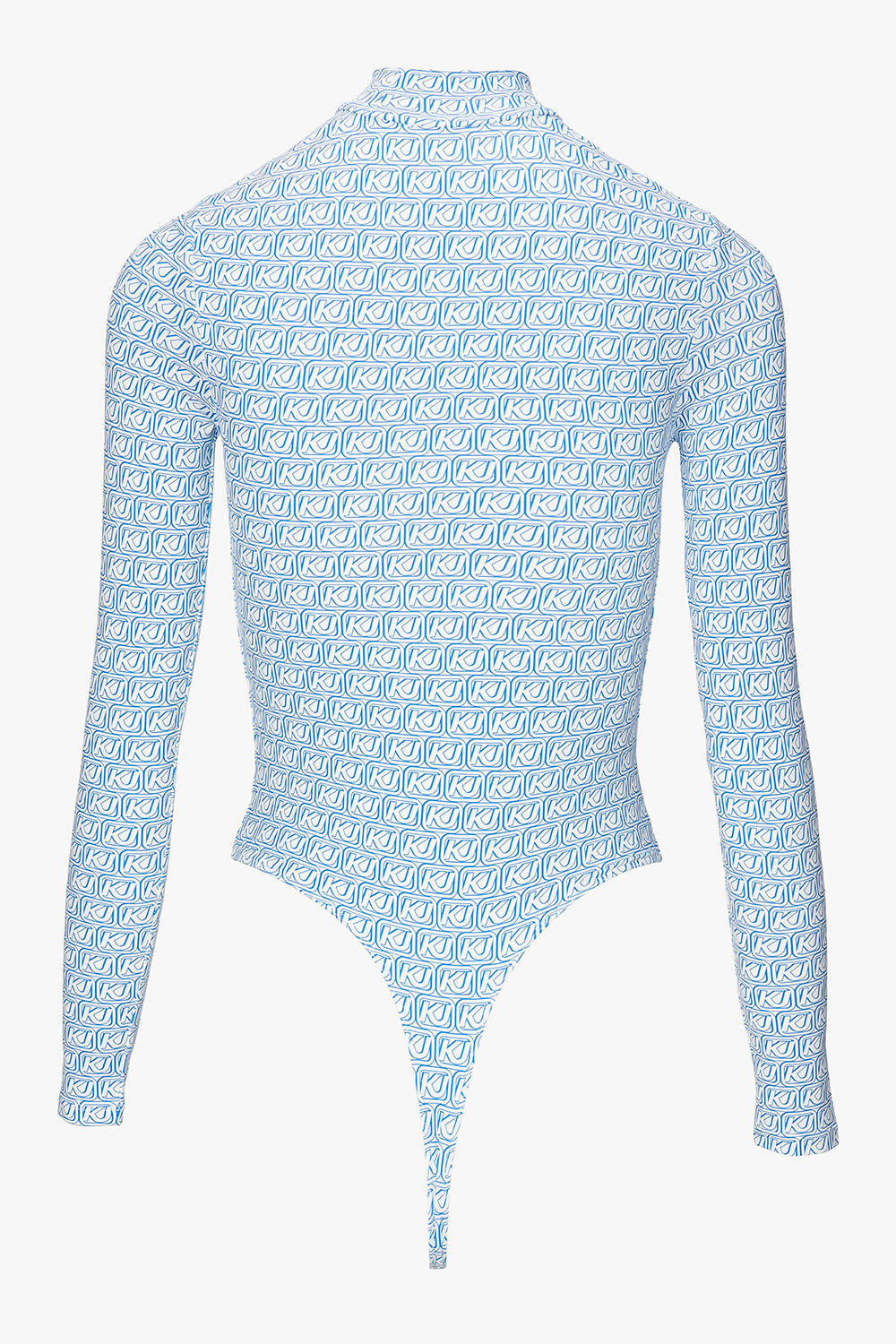 Mock neck body all over print blue women