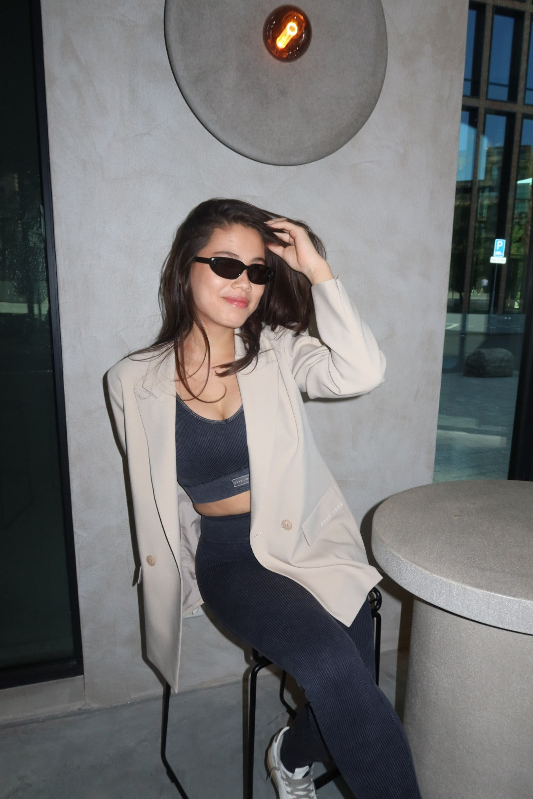 Seamless gym set grey women