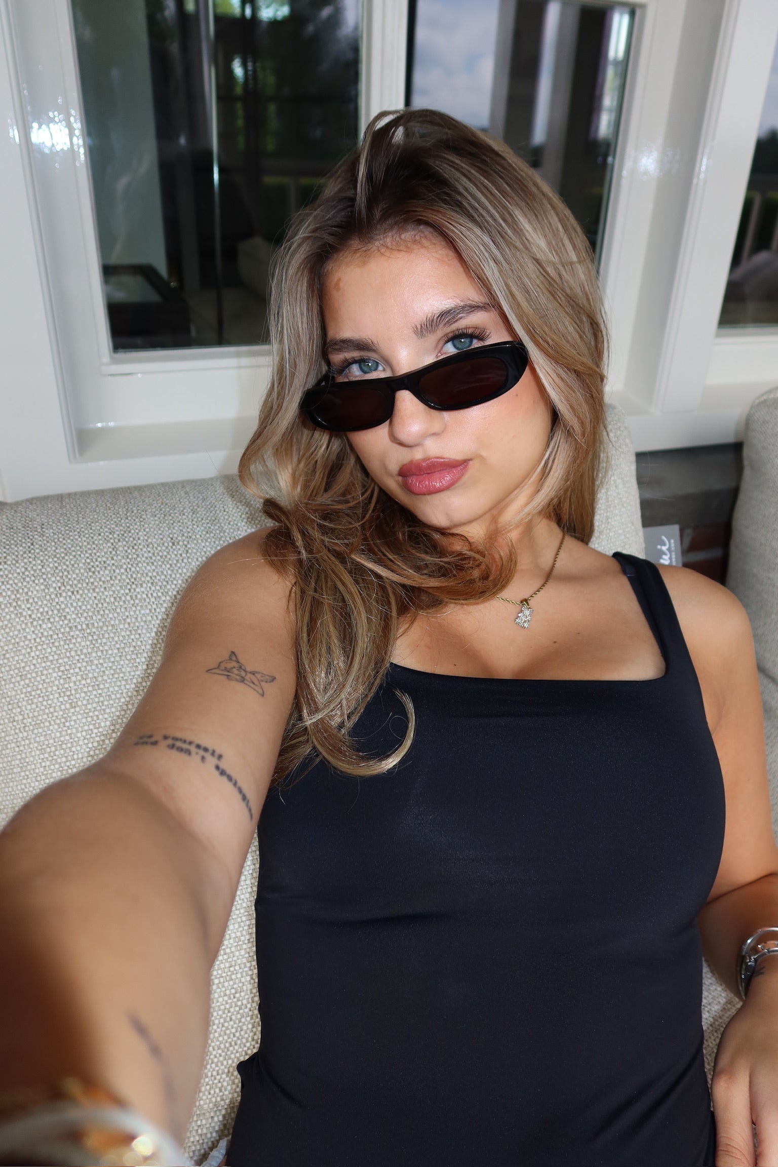 THE SLEEVELESS SQUARE NECK BODY BLACK women — KATE JUNE