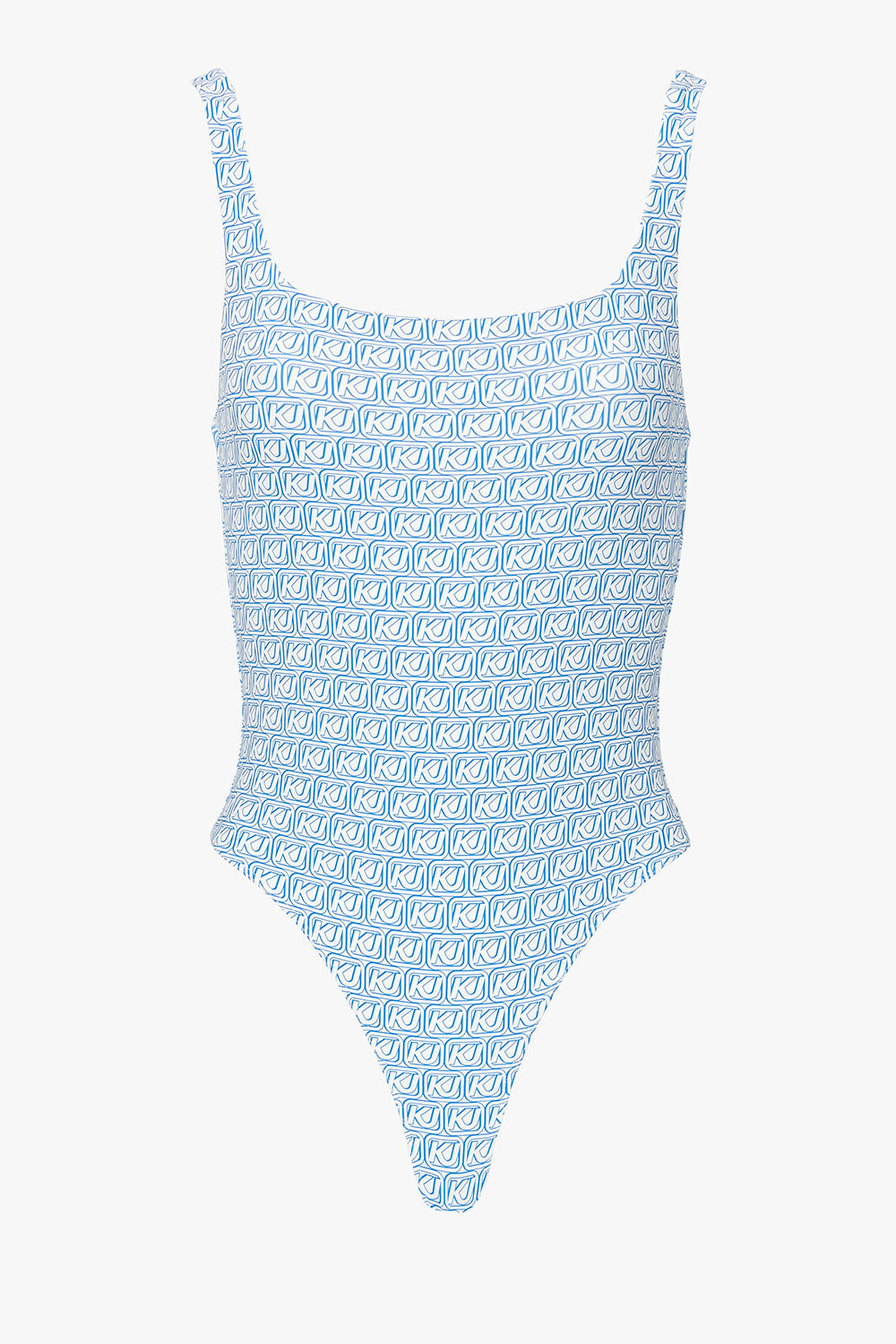 Sleeveless square neck body all over print blue women