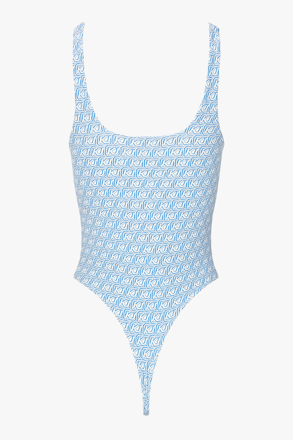 Sleeveless square neck body all over print blue women