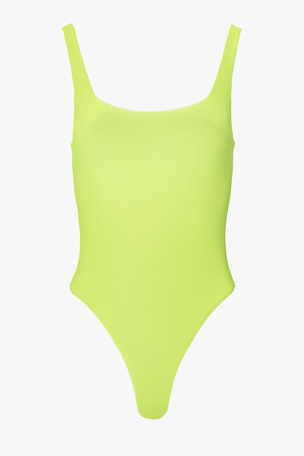 Sleeveless square neck body lime green women