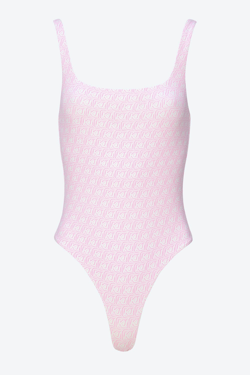 Sleeveless square neck body all over print pink women