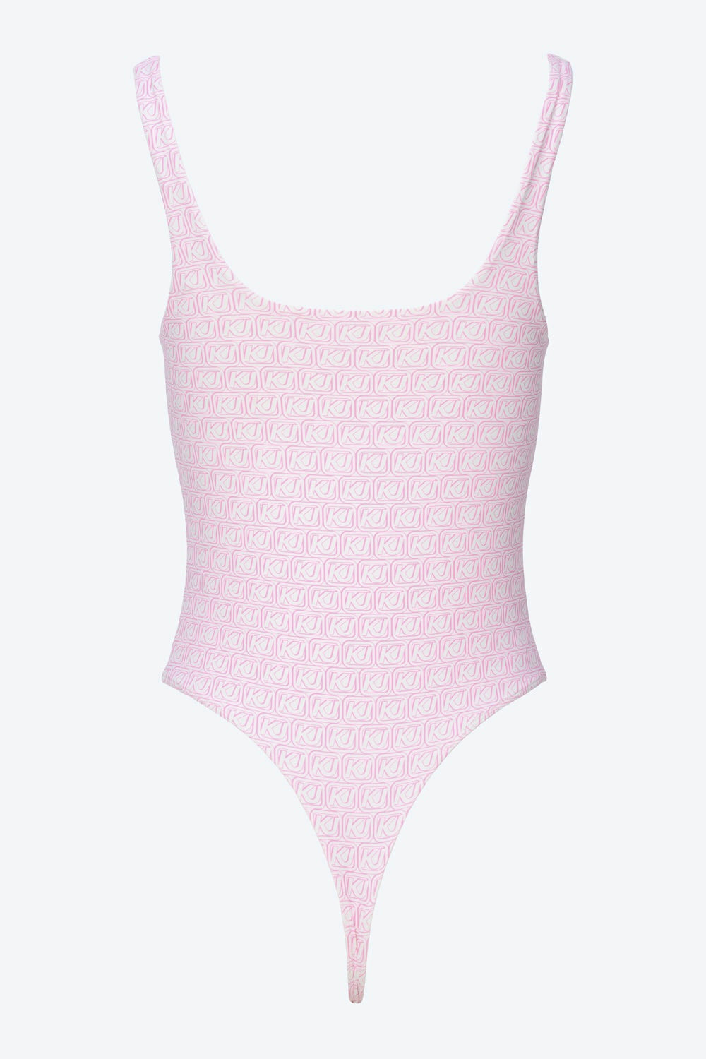 Sleeveless square neck body all over print pink women