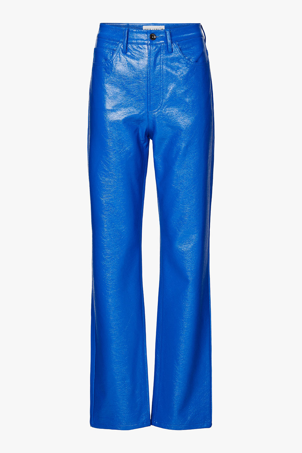 Vinyl straight leg pants cobalt women