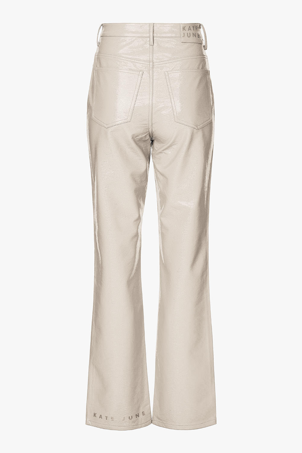 Vinyl straight leg pants sand women