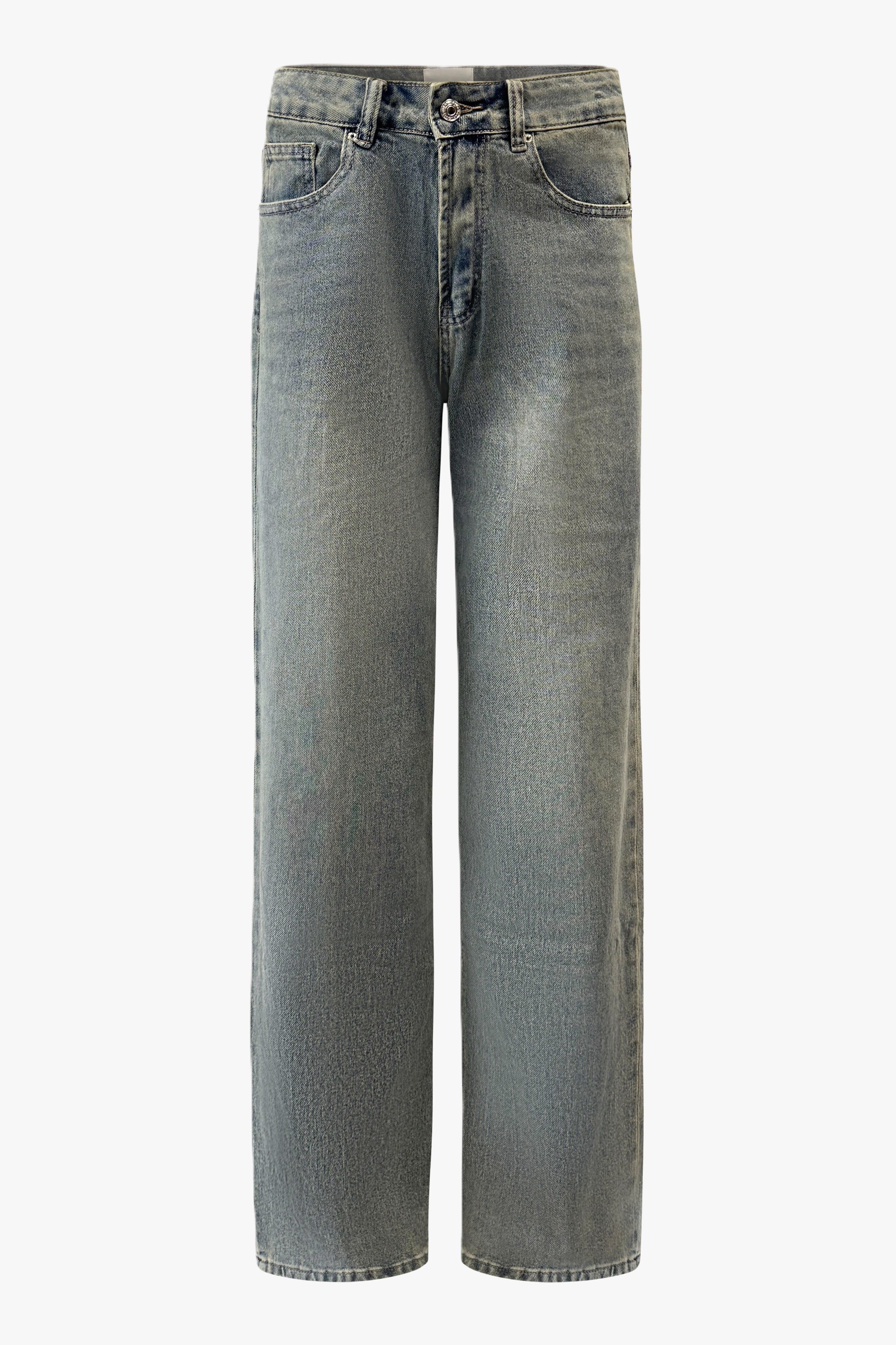 Vintage washed straight leg jeans women