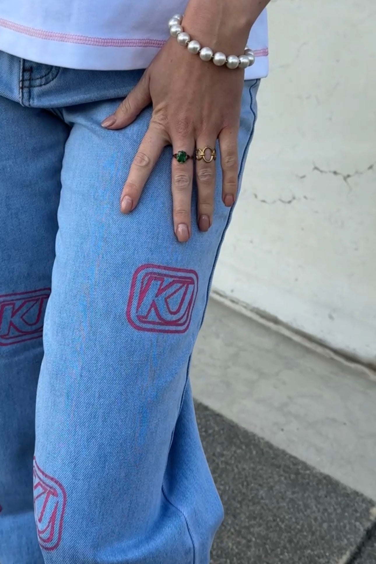 THE PINK LOGO STRAIGHT LEG JEANS