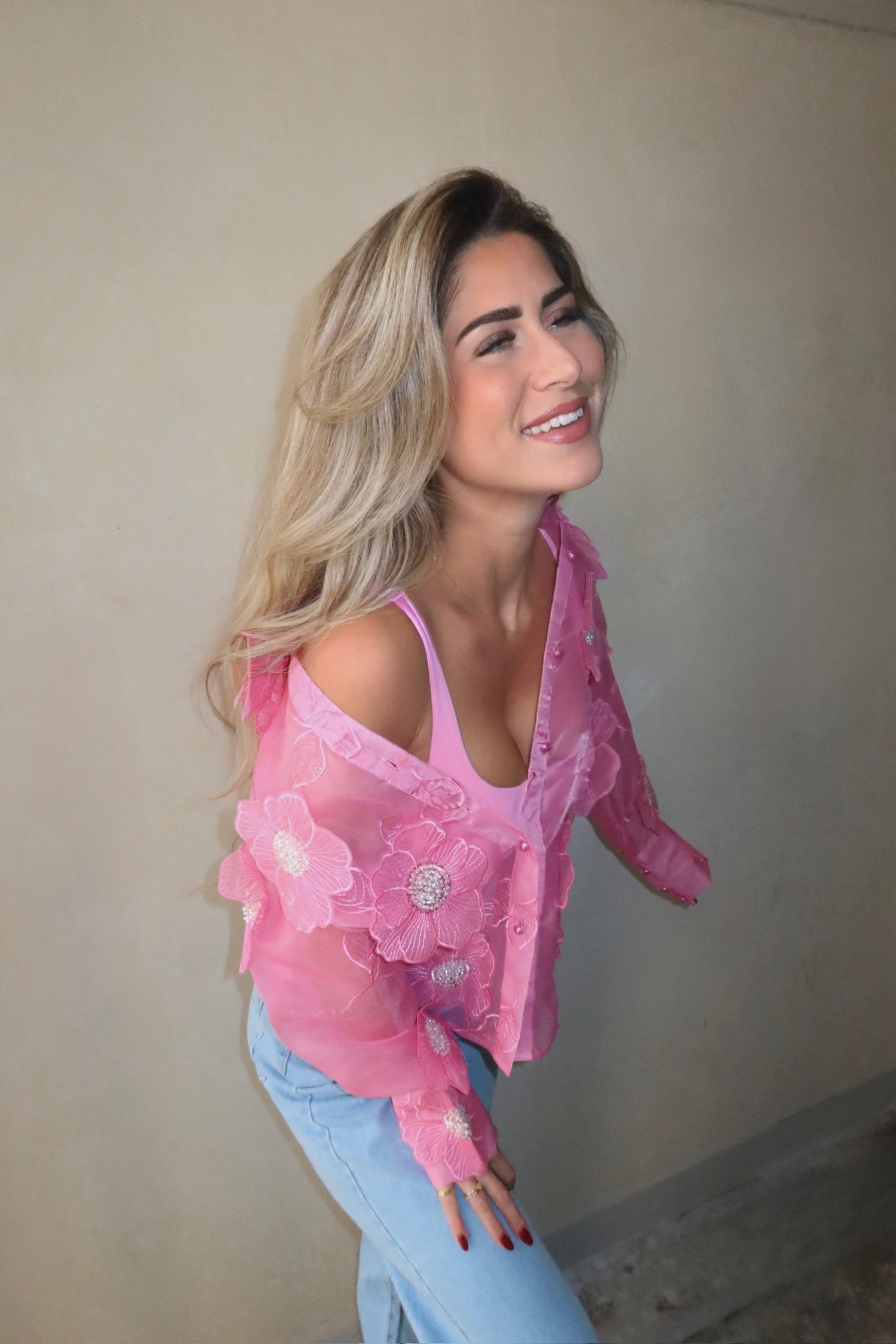 THE MESH FLOWER BLOUSE