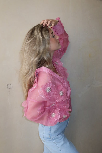 THE MESH FLOWER BLOUSE