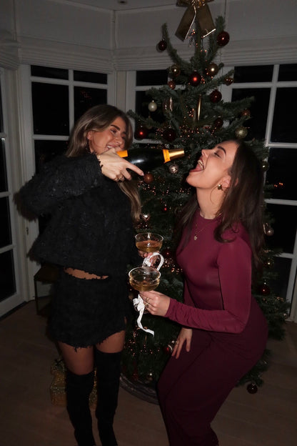 The bouclé detail co-ord black women