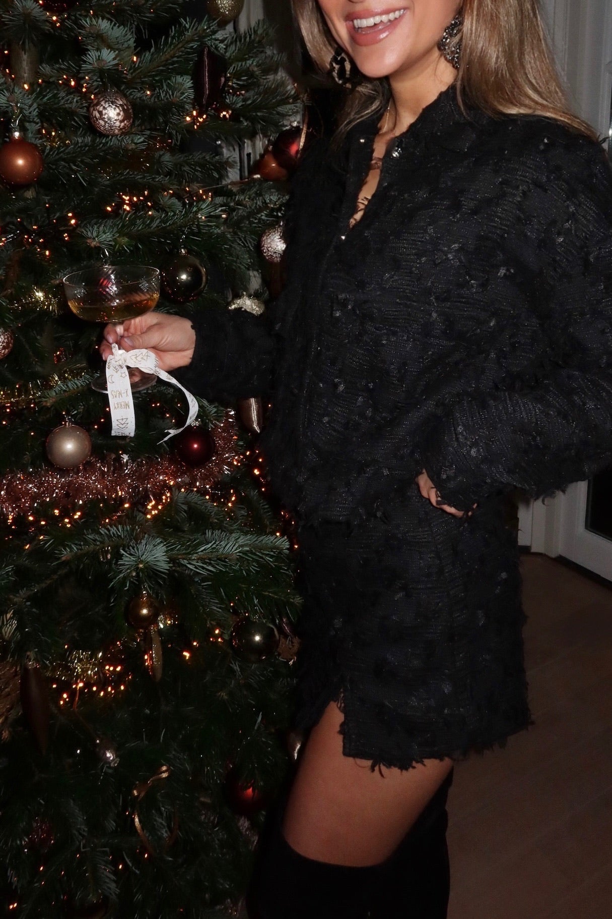 The bouclé detail co-ord black women