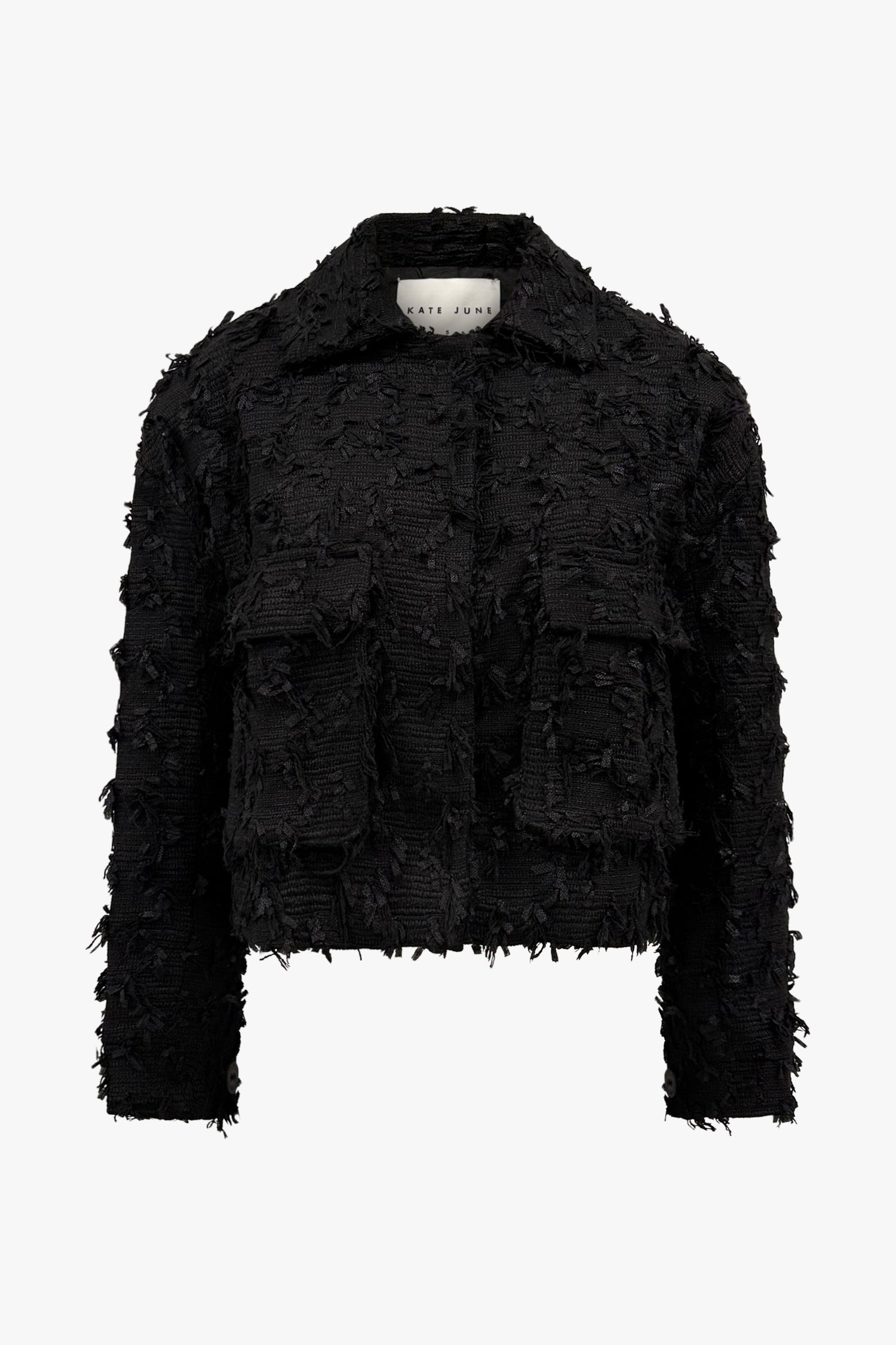 The bouclé detail jacket black women