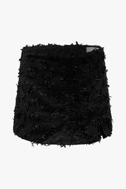 The bouclé detail skort black women