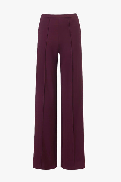 Crepe wide leg pants burgundy women