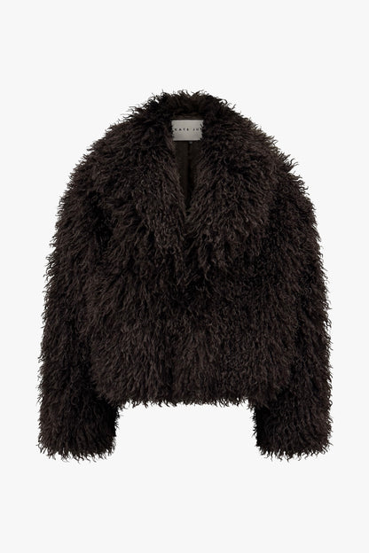 The oversized hairy coat brown women 