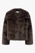 Faux fur coat choco brown women