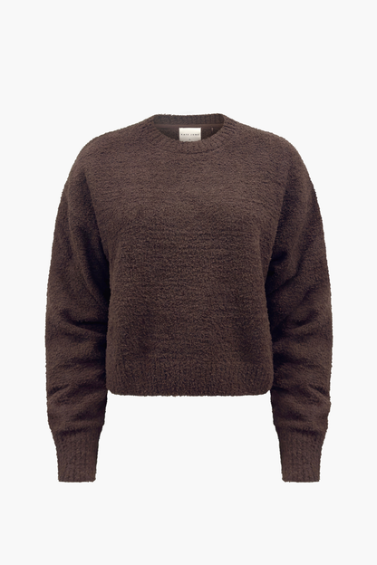 fluffy lounge pull choco brown women