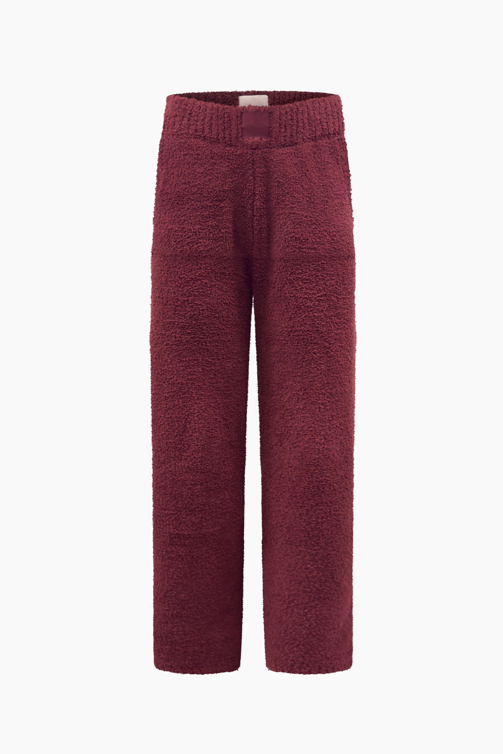 fluffy wide leg pants burgundy women