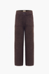 fluffy wide leg pants choco brown women
