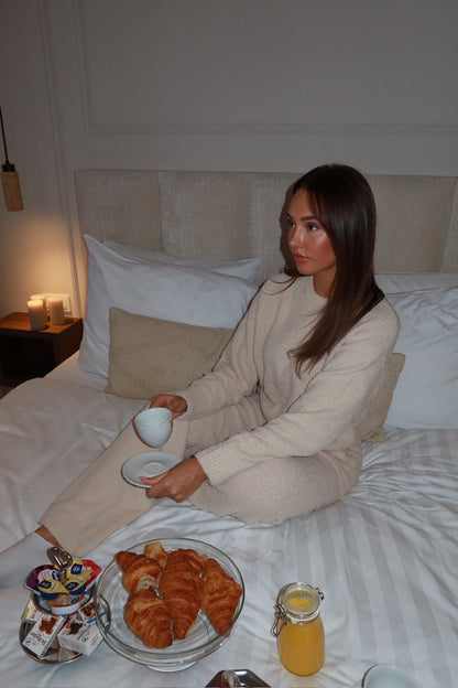 fluffy wide leg pants sand women