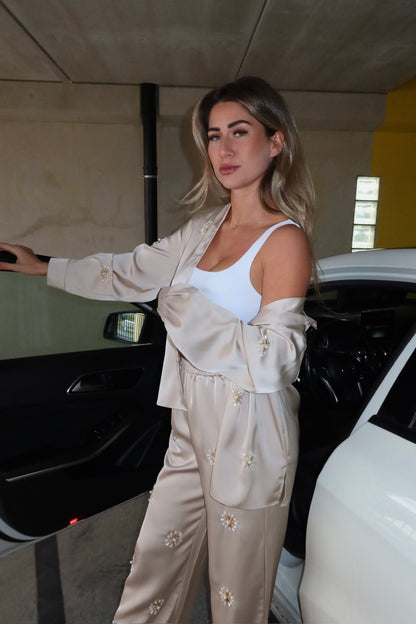 THE SATIN STRAIGHT LEG PANTS