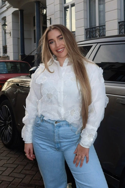 THE MESH FLOWER BLOUSE