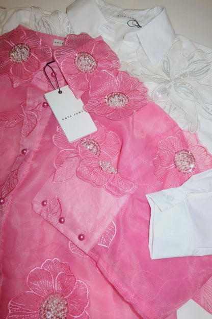 THE MESH FLOWER BLOUSE