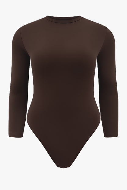 Long sleeve collar body choco brown women