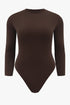 Long sleeve collar body choco brown women