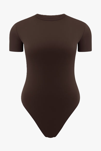 Short sleeve collar body choco brown women