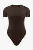 Short sleeve collar body choco brown women